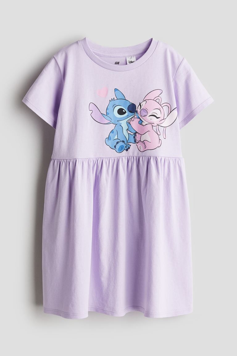 Printed Jersey Dress - Light purple/Lilo & Stitch - Kids | H&M US | H&M (US + CA)