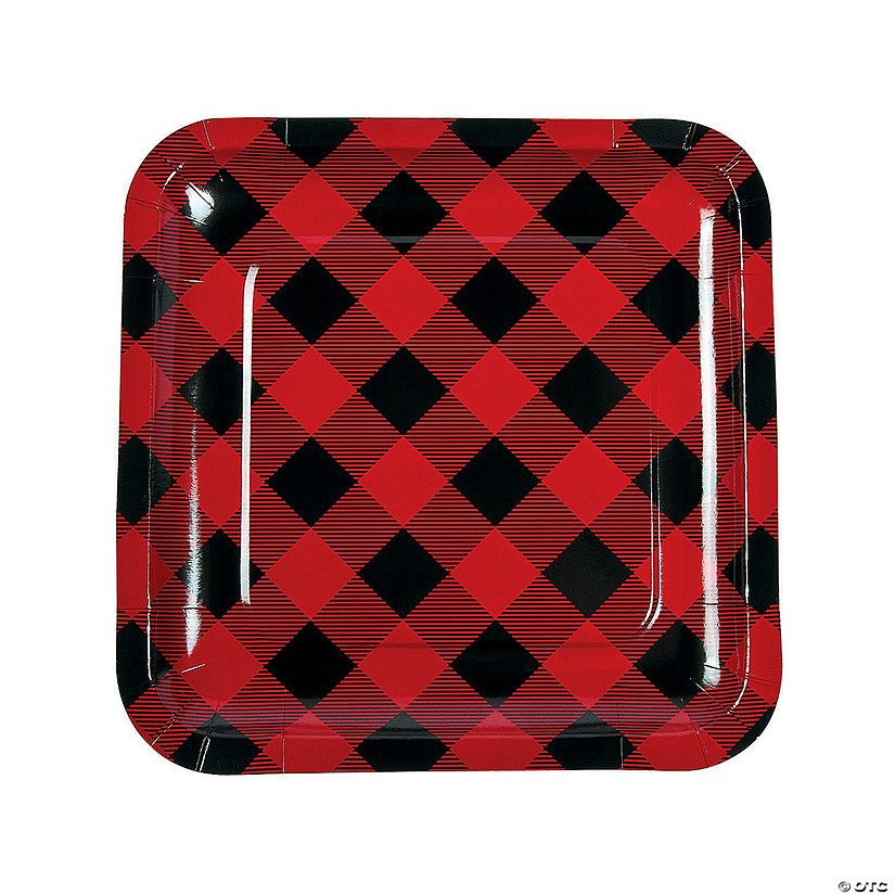 Buffalo Plaid Square Paper Dinner Plates - 8 Ct. | Oriental Trading Company