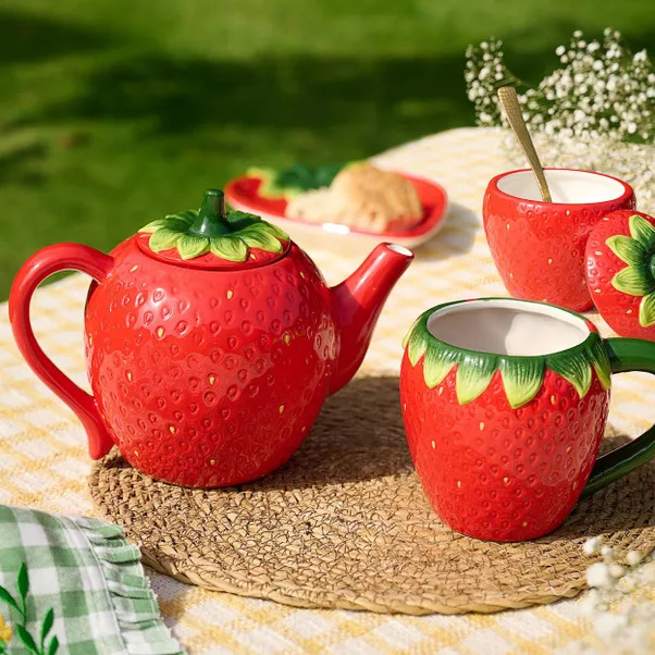 The Cottage Garden Strawberry Teapot | Dunelm
