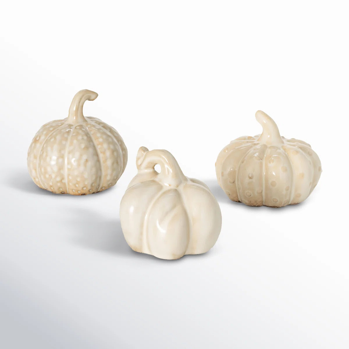 Birch Lane™ 3", 3.25" & 3" Stoneware Cream Pumpkin Trio Set of 3, Cream & Reviews | Birch Lane | Birch Lane