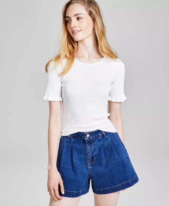 And Now This Women's Crewneck Short-Sleeve Sweater, Created for Macy's - Macy's | Macy's