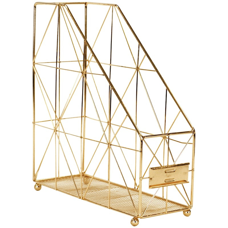 Keira Harvest Gold Wire File & Magazine Organizer | At Home