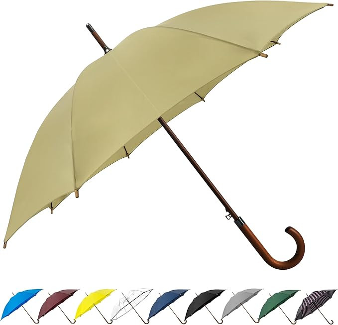 SoulRain 48" Large Umbrella –Windproof Stick Umbrellas for Rain, Automatic Open, Vintage Cane b... | Amazon (US)