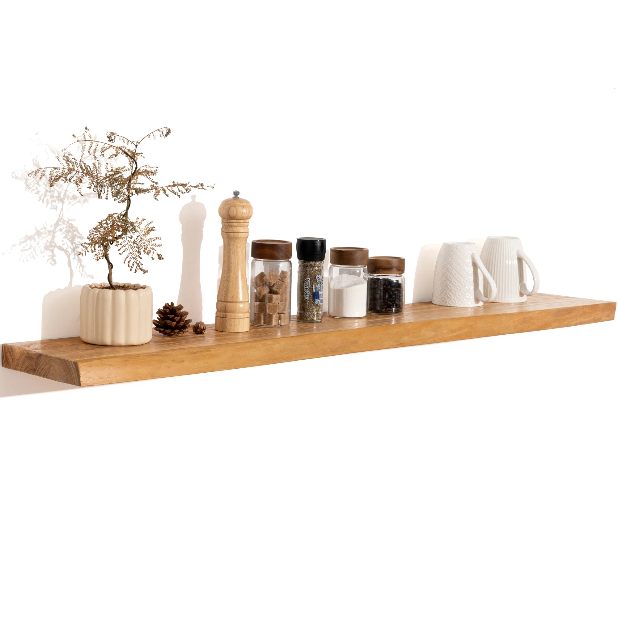 Ebern Designs Carsin Irregular Reclaimed Elm Floating Wall Shelf & Reviews - Wayfair Canada | Wayfair North America