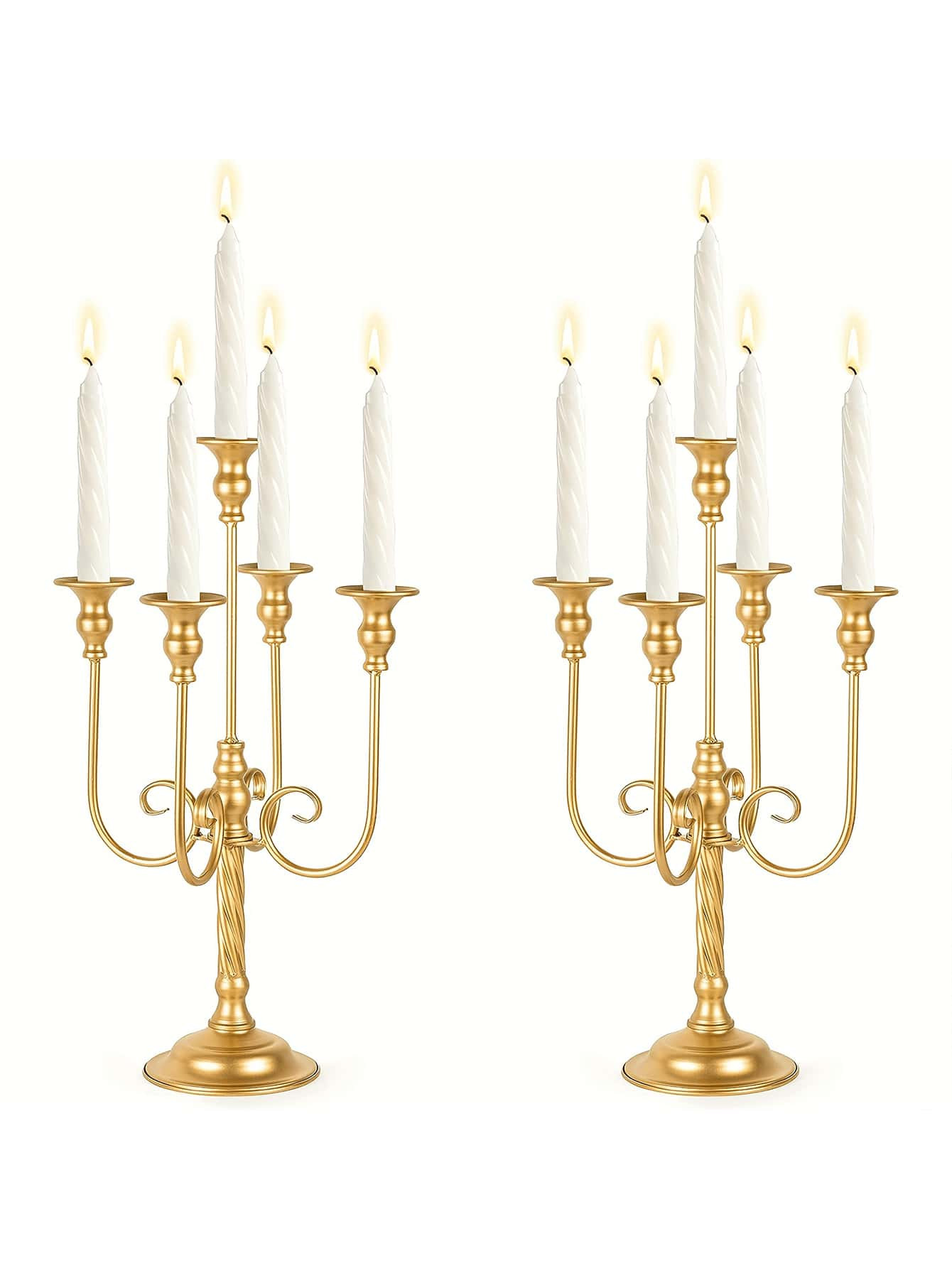 2pcs Iron Candle Holders, 5-Arm Candelabra, Wedding Decor, Home Decor | SHEIN