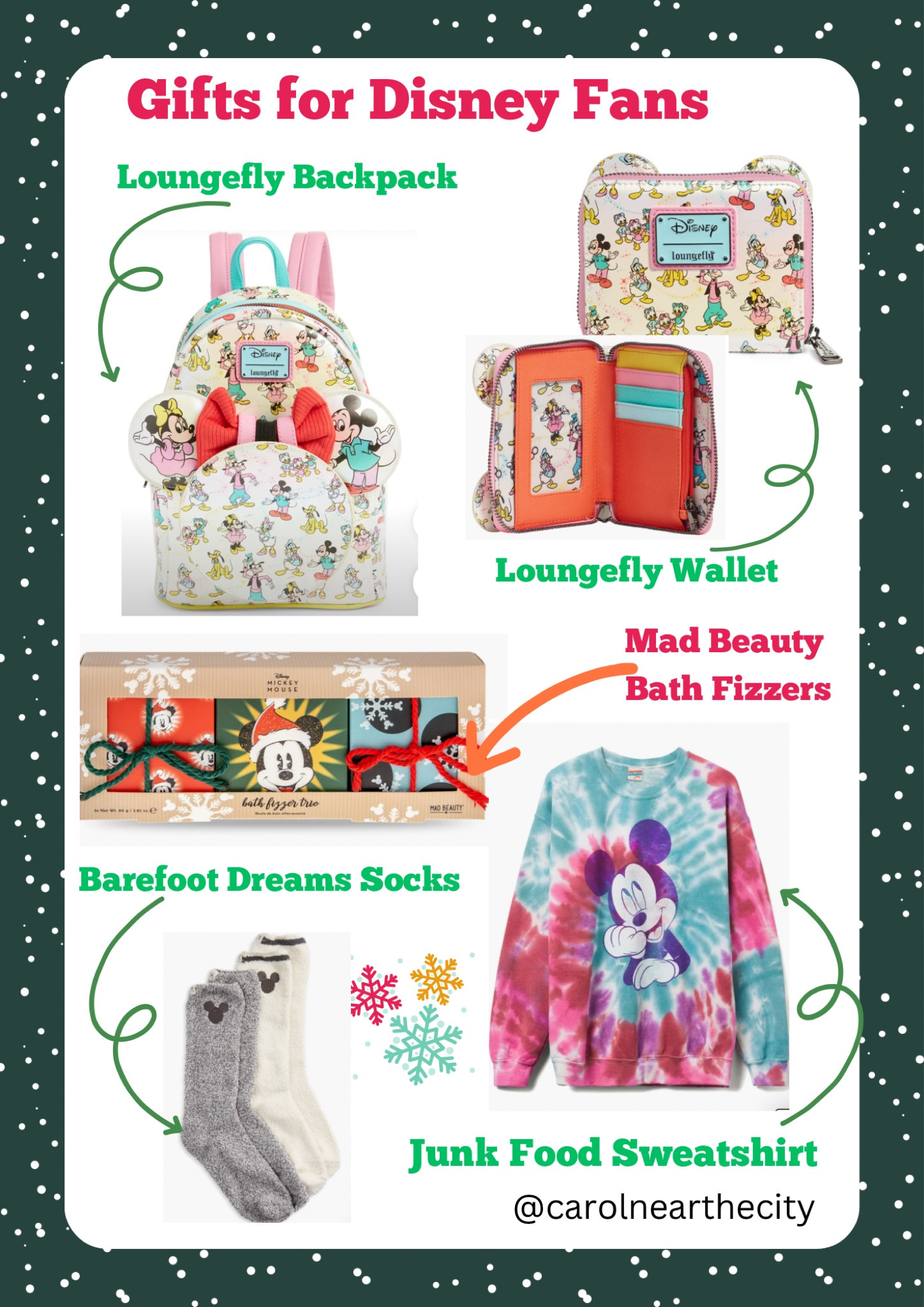 Unique gifts for the Disney fans on your Christmas list!  From Loungefly to Barefoot Dreams to Junk Food, these finds are sure to be hits with Disney lovers of all ages!  

#disneygifts #barefootdreamssocks #loungeflygifts 

Loungefly backpack | Loungefly Disney | bath bombs | Disney sweatshirt 

#LTKHoliday #LTKGiftGuide