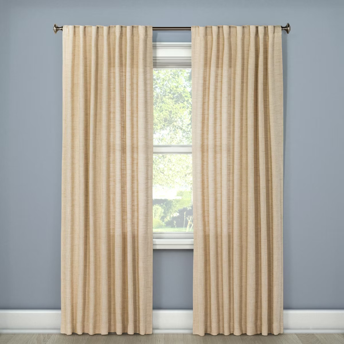 54"x95" Light Filtering Textured Weave Window Curtain Panel Cream - Threshold™ | Target