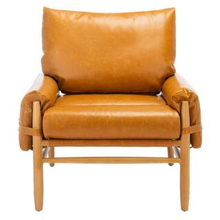 SAFAVIEH Oslo Caramel/Natural Upholstered Arm Chair-ACH4509A - The Home Depot | The Home Depot