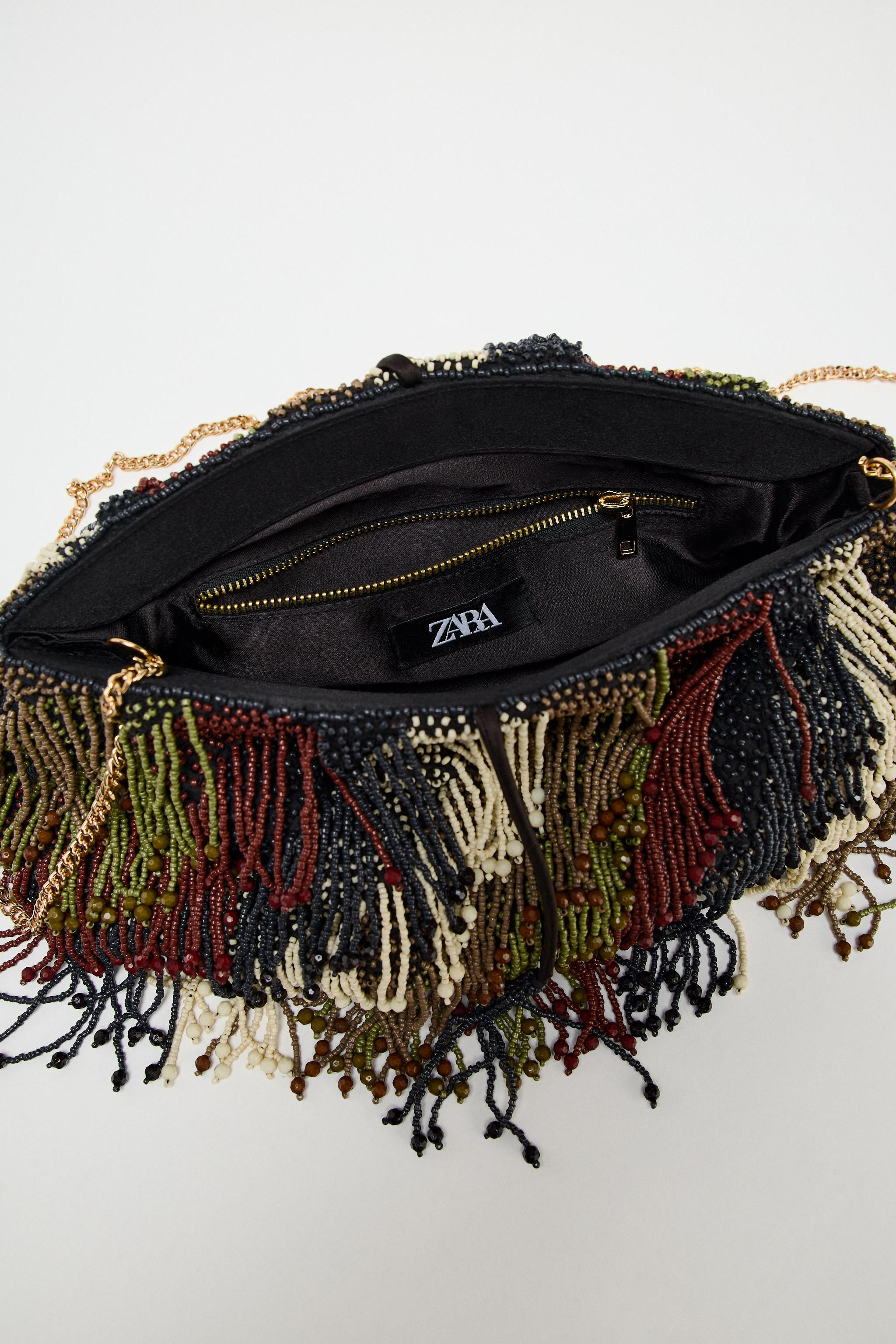 SEQUINED FRINGE CLUTCH | Zara US