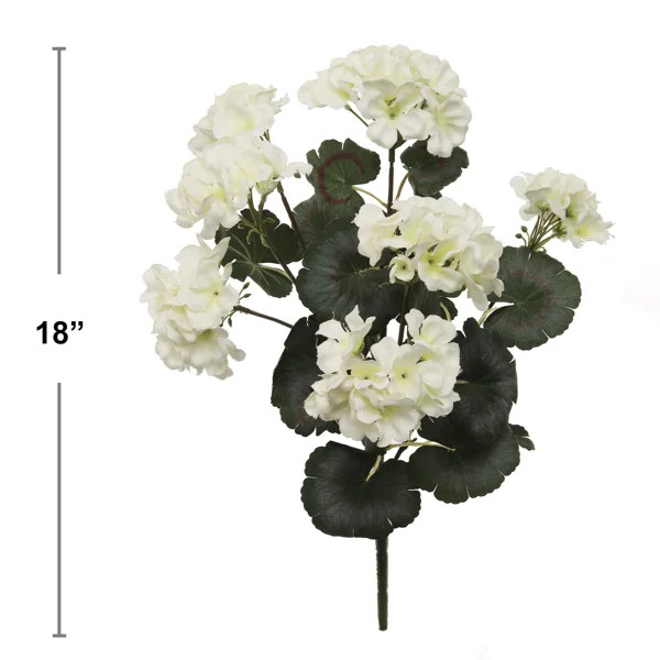 8-pack 18" Vibrant White Geranium Bushes | Real Touch Artificial Flowers – Durable Indoor & Out... | Wayfair North America