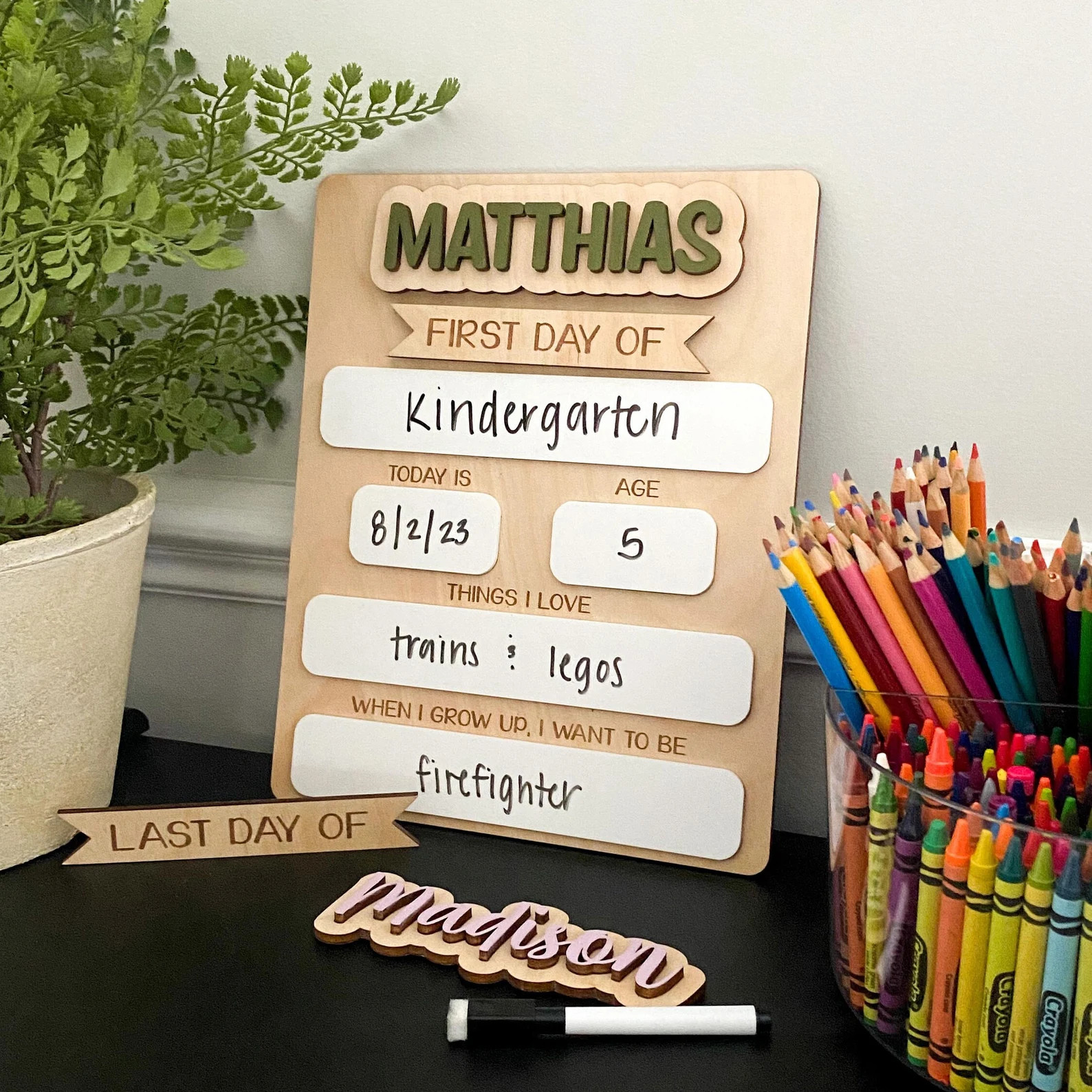 Personalized First Day of School Sign. Custom Last Day of School Sign. Wooden Sign. Kids School S... | Etsy (Global)
