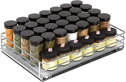 Spice Rack Organizer for Cabinet, Heavy Duty-5 Year Limited Warranty- Pull Out Spice Rack - Chrom... | Amazon (US)