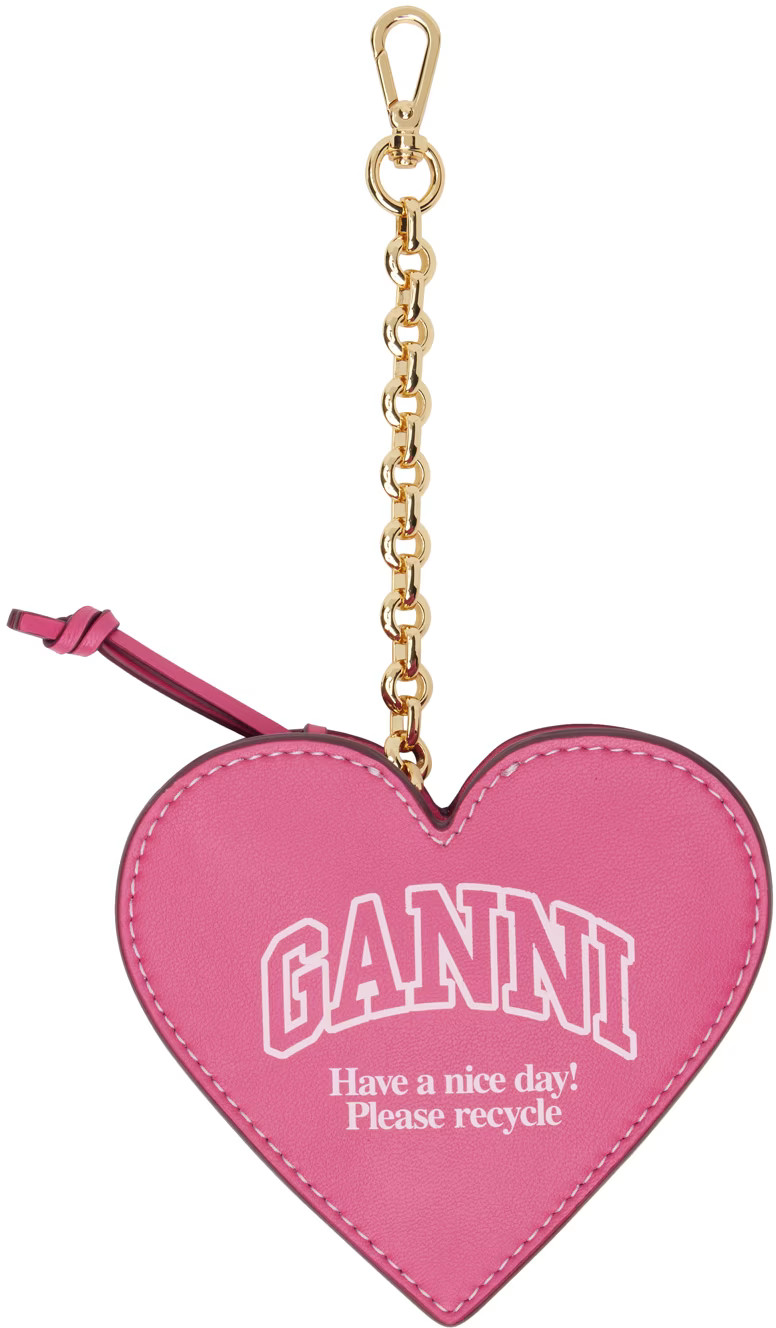 Pink Funny Heart Zipped Coin Purse | SSENSE