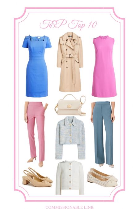 Office style, spring workwear, spring office style, spring office outfit, work pants, ann Taylor, suiting, spring dresses, business casual, law firm, office outfit, work dress, lady jacket, tweed blazer, tweed jacket, trench coat, trench, spring jacket, nude slings, nude sling backs, tweed ballet flats, chanel ballet flats, white purse, white top handle bag, colored work pants

#LTKSeasonal #LTKfindsunder100 #LTKworkwear