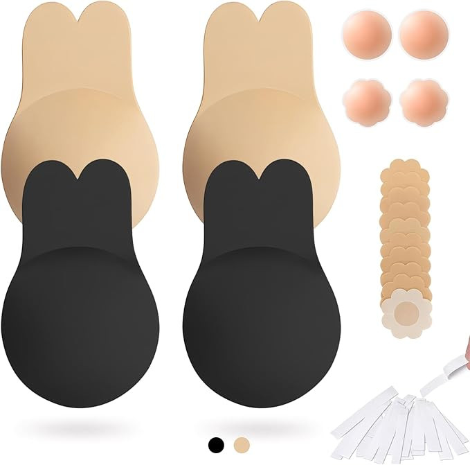 Sticky Bra Backless Strapless Bras Adhesive Push Up Invisible Stick on Silicone Bra for Women Bre... | Amazon (US)