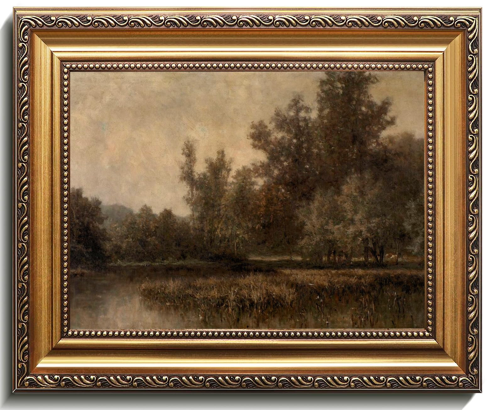 uniro Vintage Gold Framed Wall Art, Farmhouse Wall Decor Dark Moody Fall Canvas Art Prints Painti... | Amazon (US)