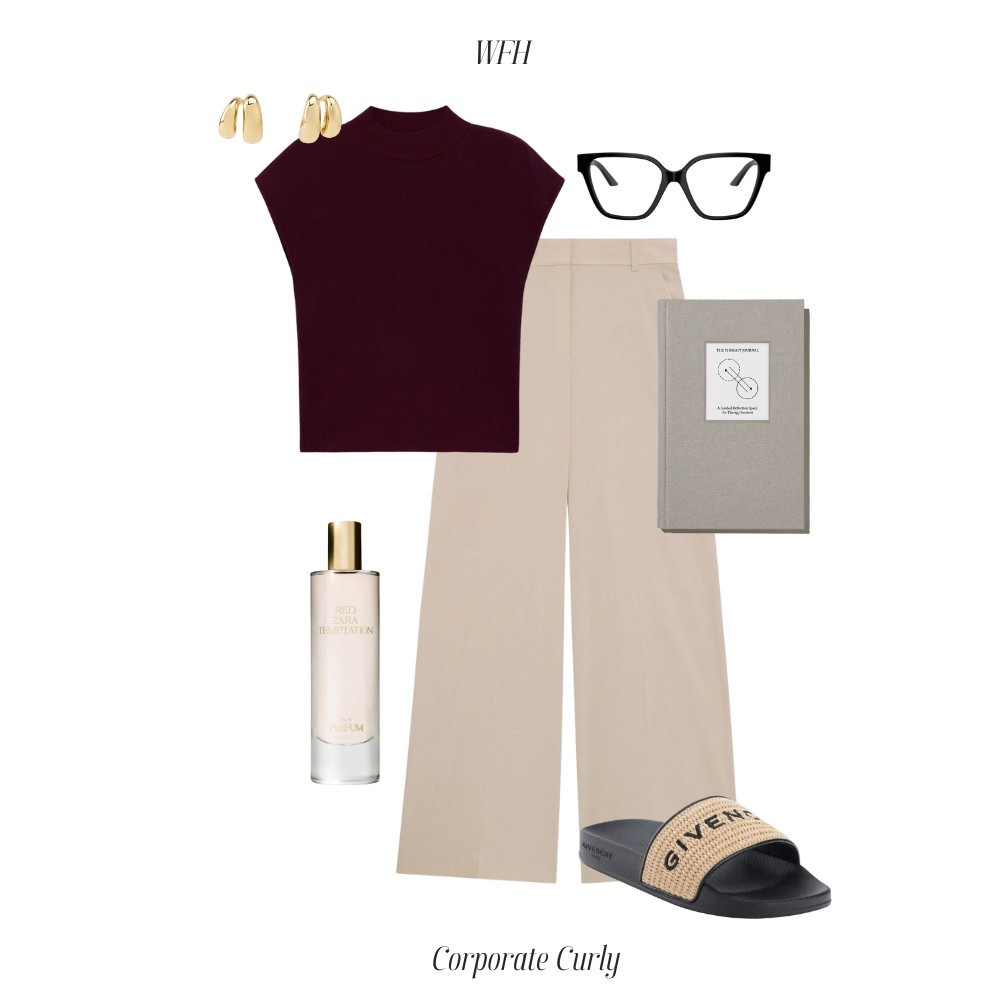 WFH but make it boss energy. This comfy-chic combo is giving productivity with a side of luxury scent and slides. Easy, elevated, and Zoom-ready.

work from home outfit, spring wfh style, comfy work outfit, neutral wide-leg pants, sleeveless knit top, luxury casual look, home office outfit, casual business style, loungewear chic, minimal workwear



#LTKWorkwear #LTKHome #LTKStyleTip
