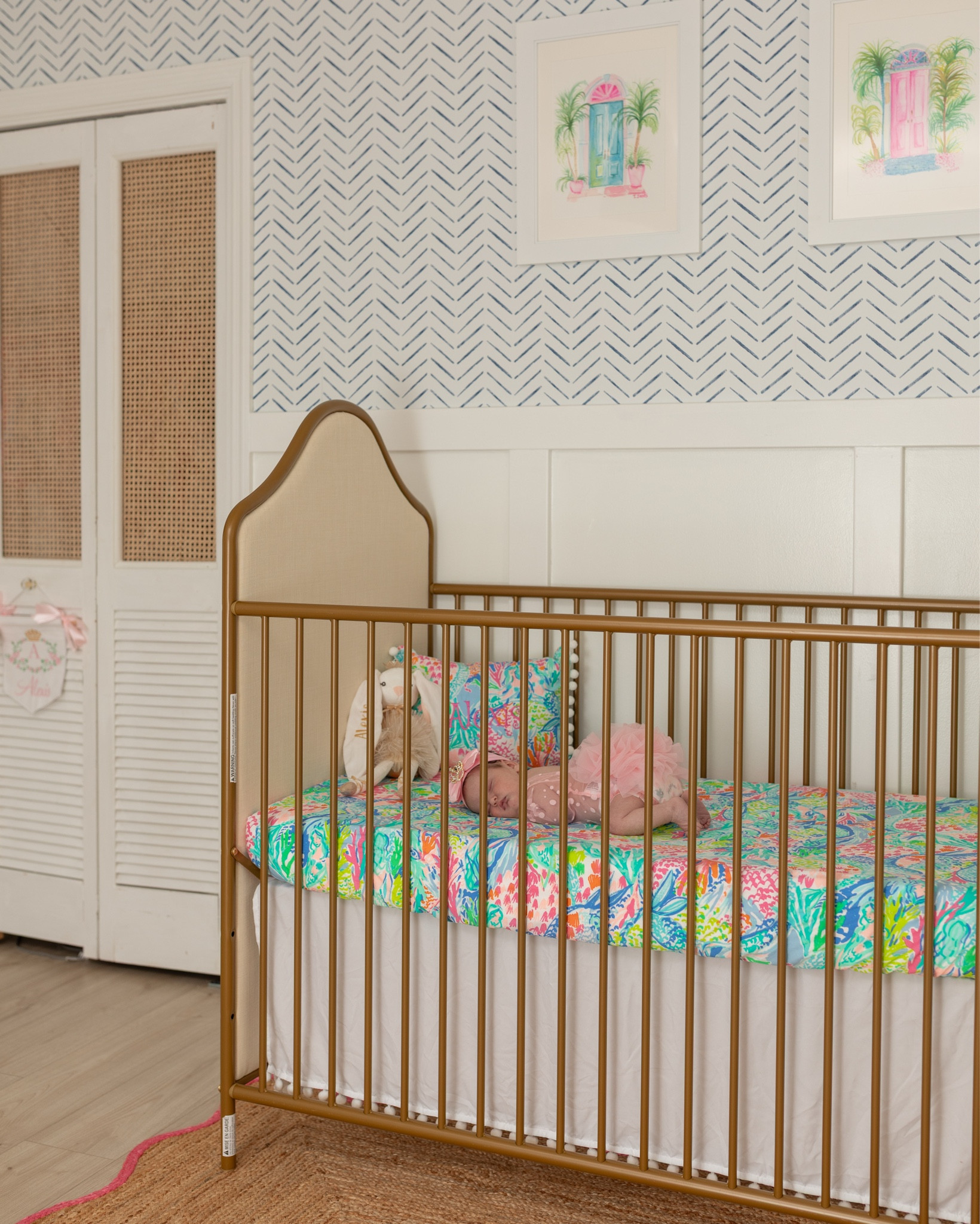 Baby girl nursery details. 
Lilly Pulitzer x Pottery Barn
Pottery Barn Baby 

#LTKBaby #LTKHome #LTKBump