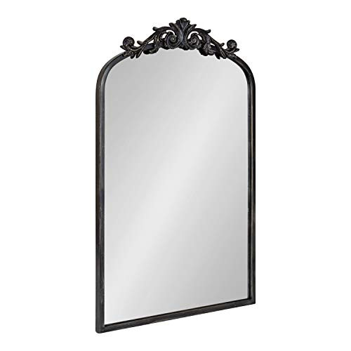 Kate and Laurel Arendahl Traditional Arch Mirror, 19 x 30.75, Antique Black, Baroque Inspired Wall Decor | Amazon (US)