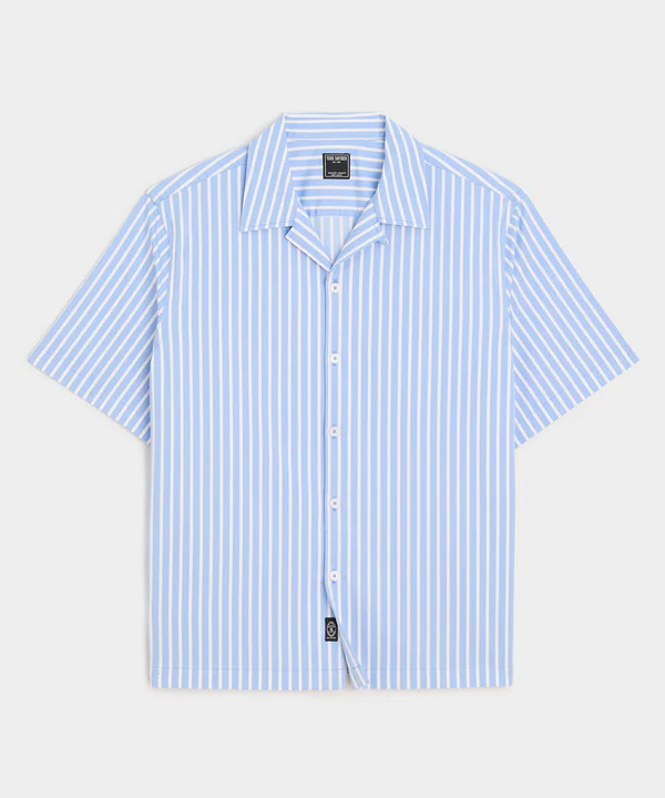 Cropped Poplin Camp Collar Shirt | Todd Snyder