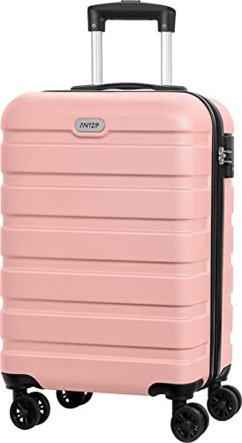 AnyZip Luggage PC ABS Hardside Lightweight Suitcase with 4 Universal Wheels TSA Lock Carry-On 20 Inch Pink | Amazon (US)