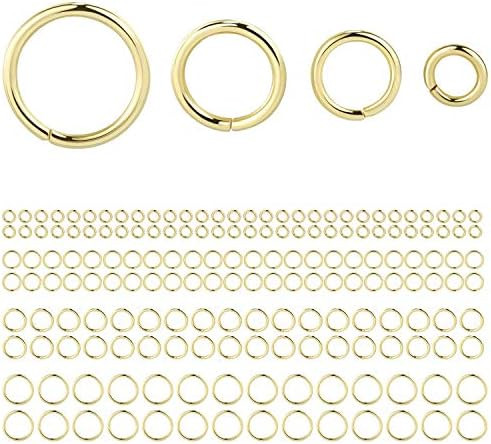 900 PCS Gold Jump Rings for Jewelry Making Plated Brass Open Jump Rings Bulk for Craft（4,6,8,10... | Amazon (US)