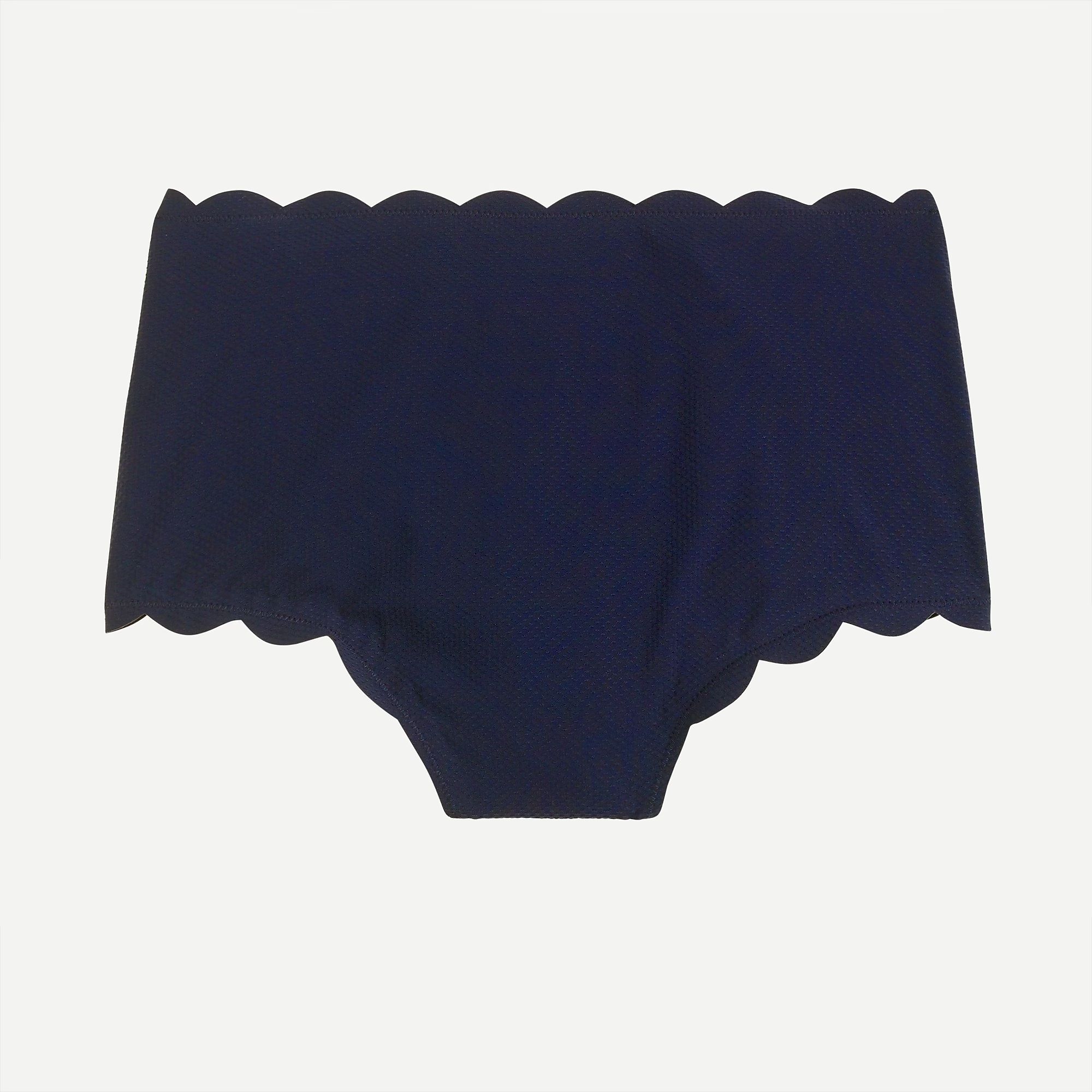 Scallop piqué high-waisted bikini bottom | J.Crew US