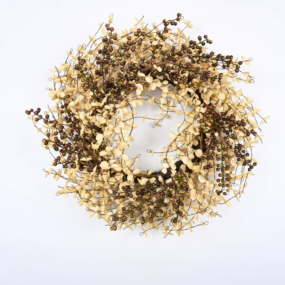Artificial Farmhouse Fall Harvest Twig Blossoms Cluster Greenery Mini Eucalyptus Berry Thanksgivi... | Wayfair North America
