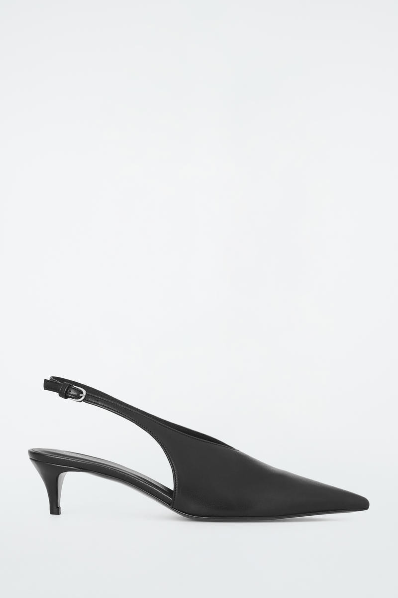 Pointed Leather Slingback Kitten Heels | COS UK