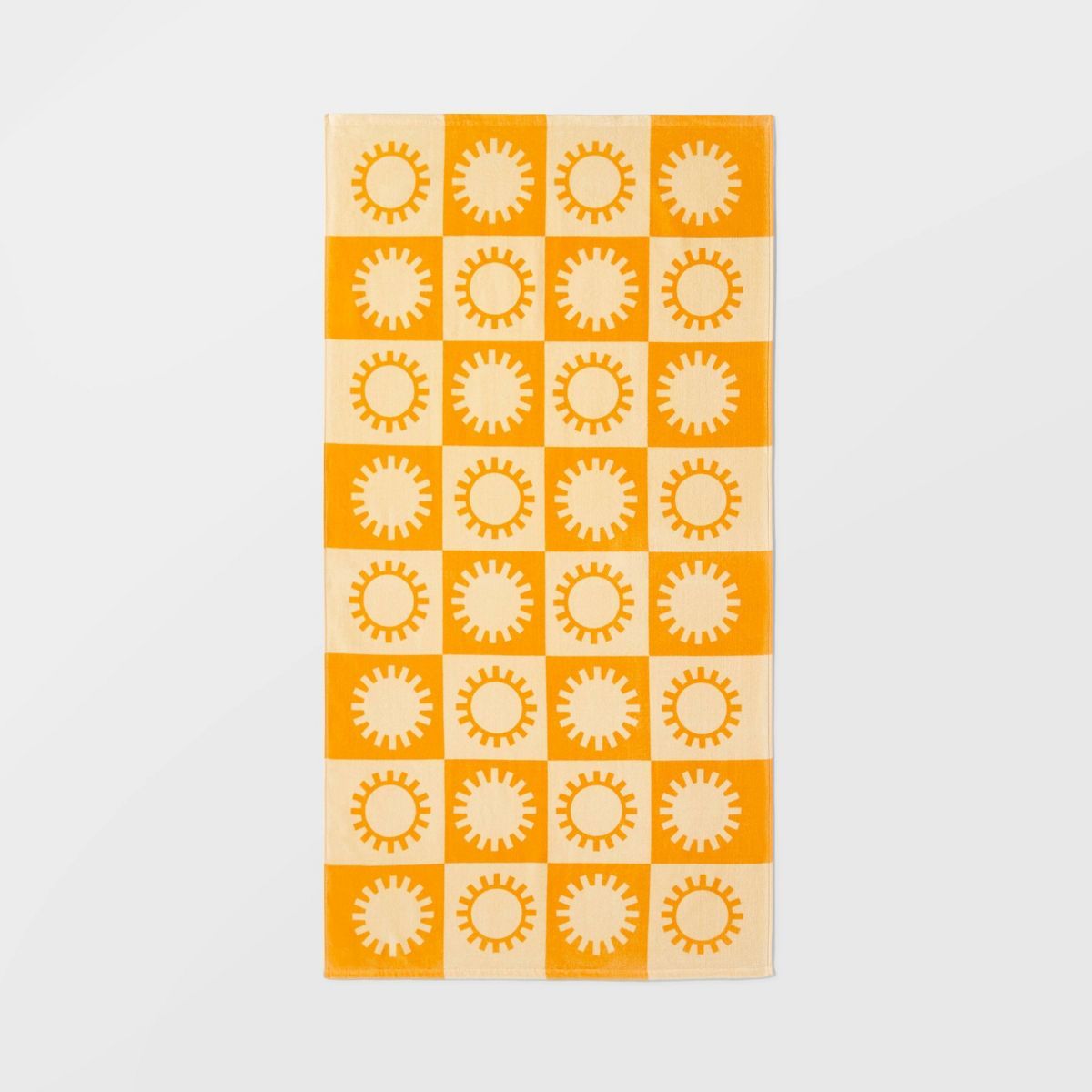 Checkered Sun Beach Towel Yellow - Sun Squad™ | Target