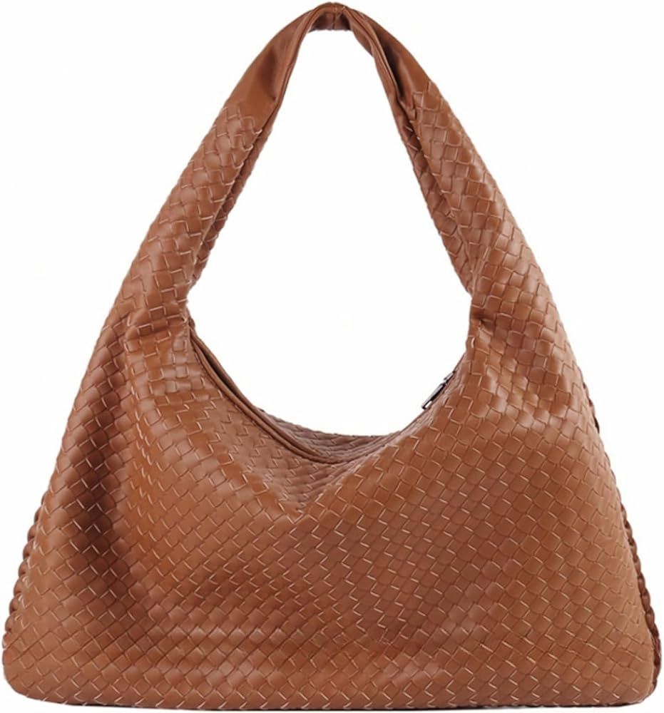 2023 Woven Leather Hobo Bag for Women Top-handle Shoulder Bag, Tote Bags for Women Soft Vegan Han... | Amazon (US)