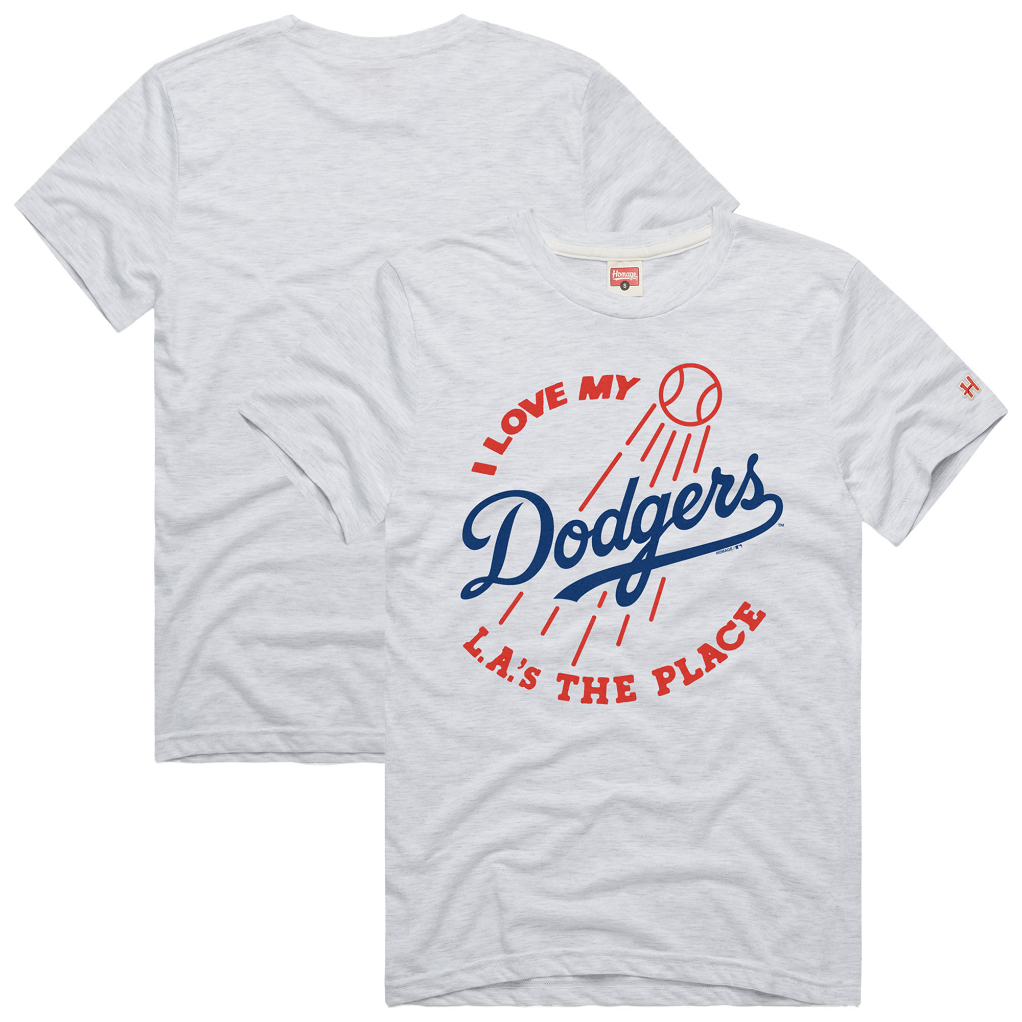 Men's Homage Ash Los Angeles Dodgers Hyper Local Tri-Blend T-Shirt | Fanatics