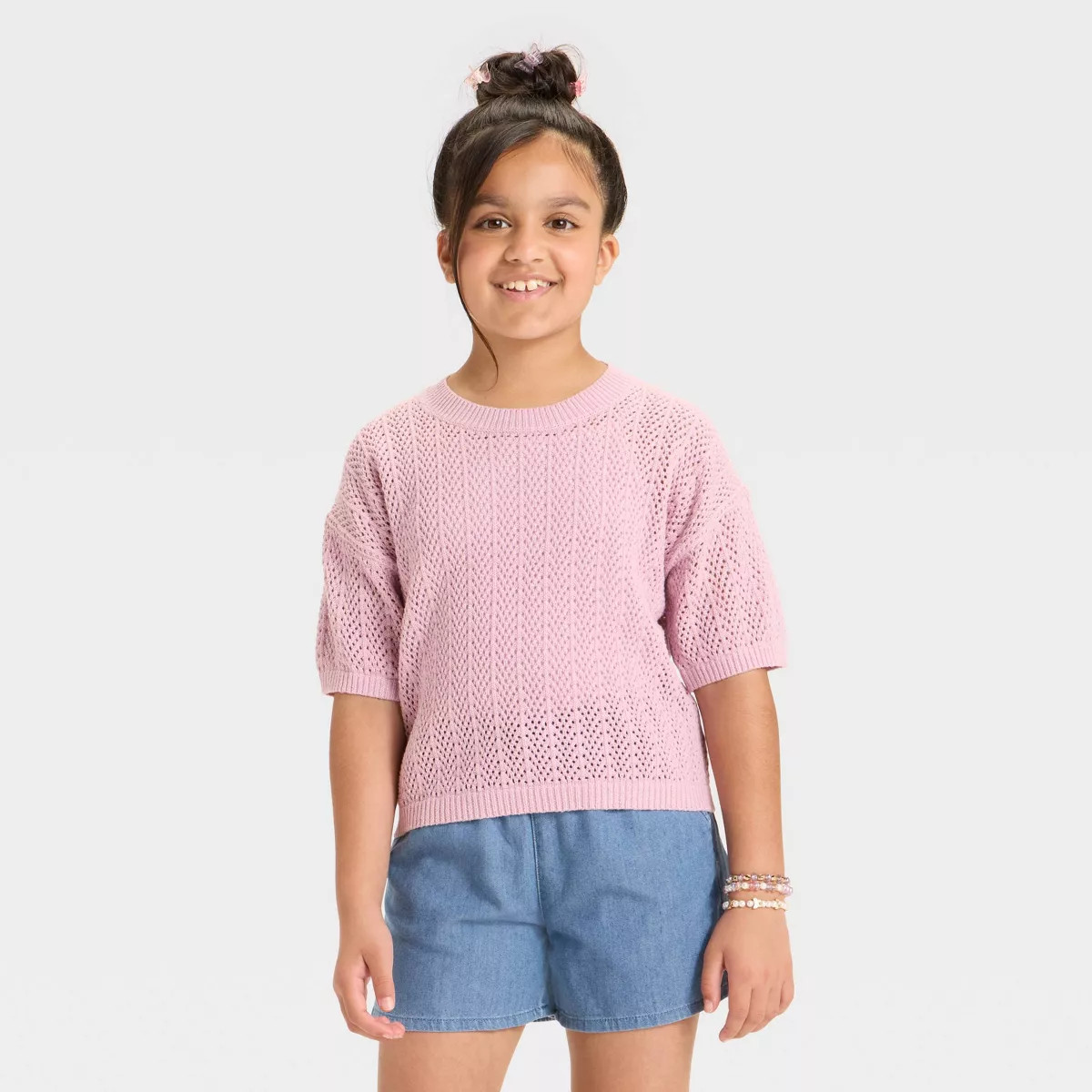 Girls' Short Sleeve Pullover Sweater - Cat & Jack™ | Target