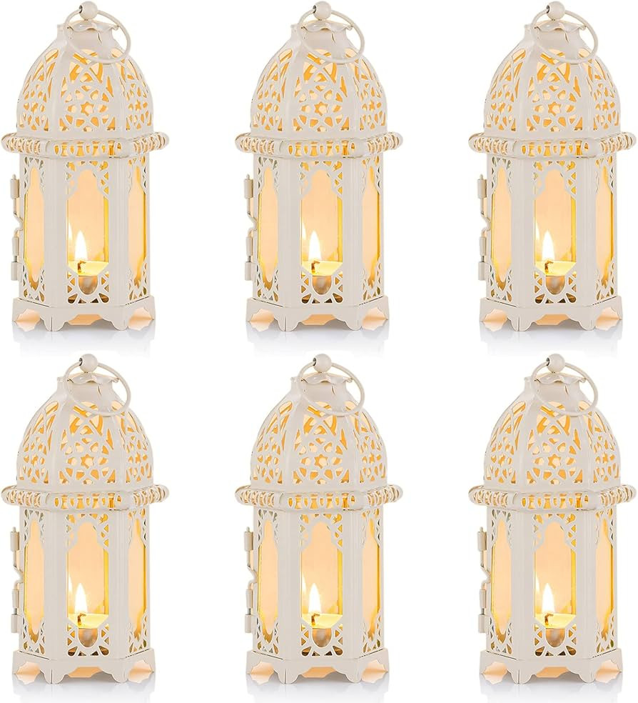 Nuptio Moroccan Style Candle Lantern, Small Sized Tealight Candle Holder with Transparent Glass P... | Amazon (CA)