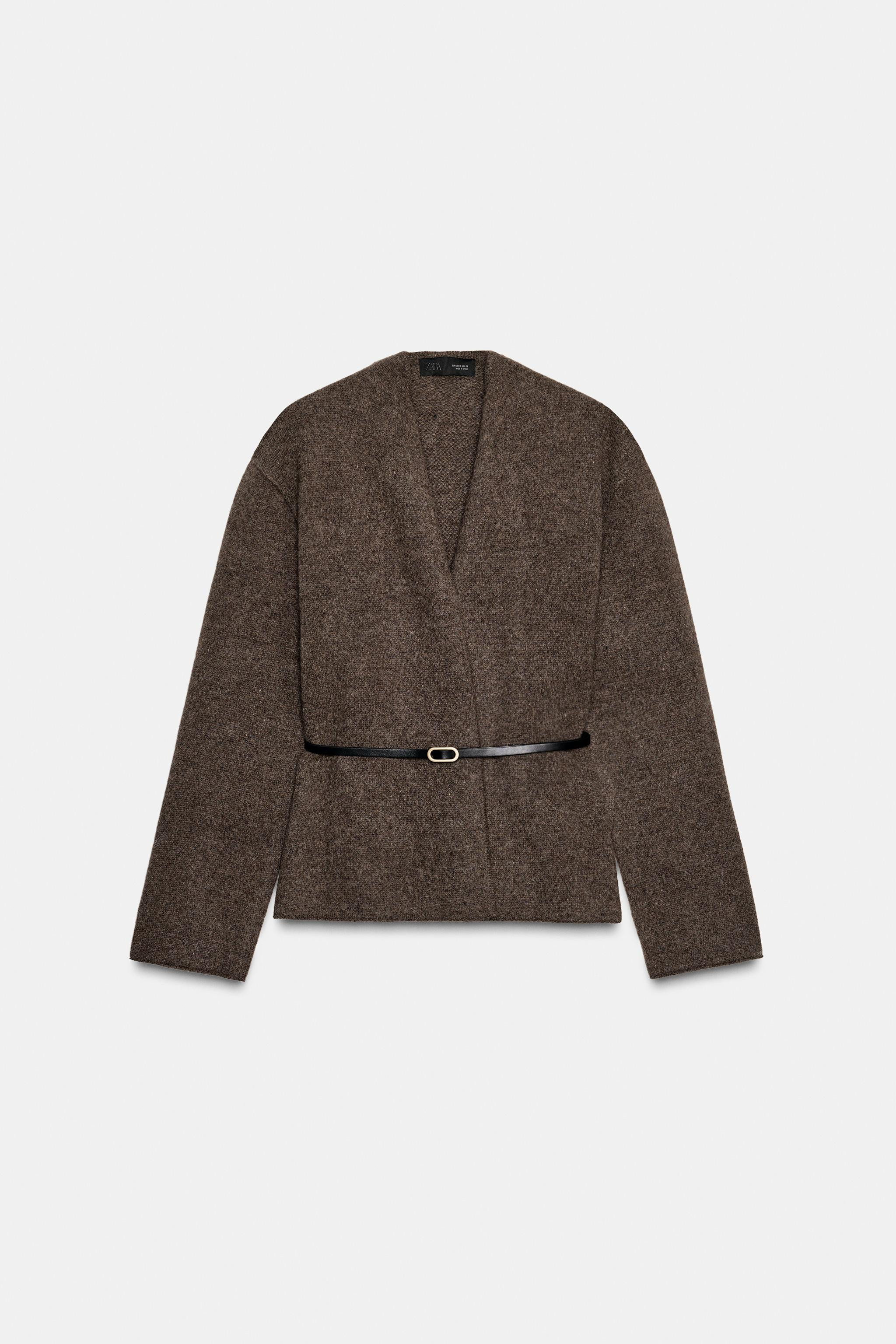 100% WOOL BELTED CARDIGAN | Zara UK