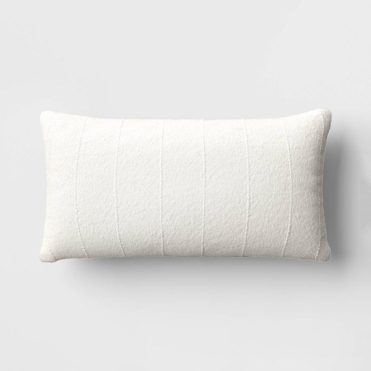 Oversized Woven Cotton Slubby Striped Throw Pillow Ivory - Threshold™ | Target