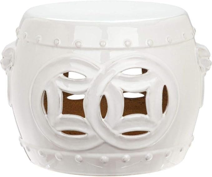 SAFAVIEH ACS4534A Mei Double Coin Ceramic Decorative Garden Stool, 0, Antique White | Amazon (US)