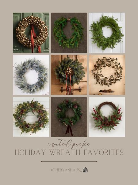 Holiday Wreaths are an easy way to decorate and bring seasonal touches to any space! Whether simple greenery, or with bells and ribbon, they introduce an element of the holidays into your home which I love. I love both styling them on my door, or throughout my home. 

#LTKHoliday #LTKstyletip #LTKhome
