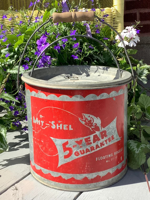 Mit Shel Minnows Bucket Perforated Pail Galvanized Metal | Etsy | Etsy (US)