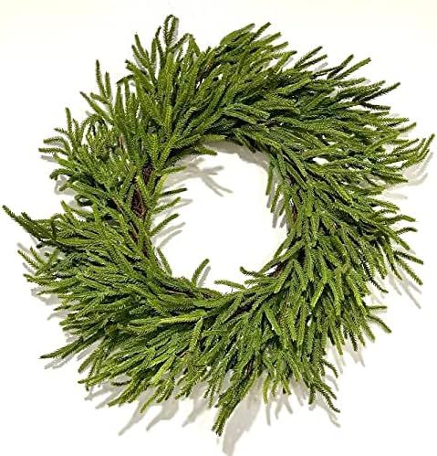 Amazon.com: Norfolk Pine Wreath 24" Diameter Decorative Wreath - Artificial Wreath with Realistic... | Amazon (US)
