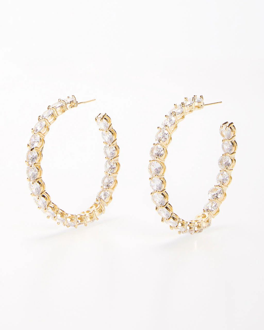 Adriana Rhinestone Hoop Earrings | VICI Collection