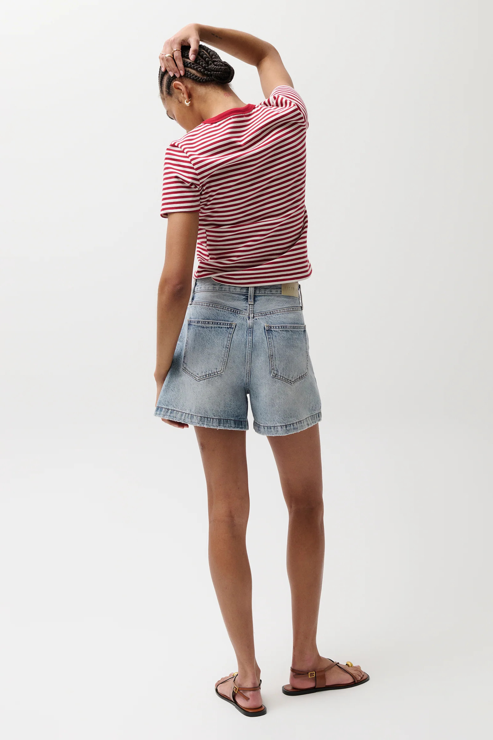 Saige High Rise A-Line Short - French Riviera | Pistola Denim