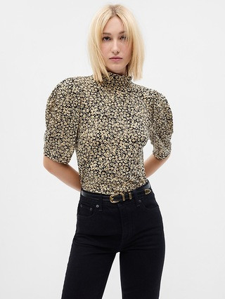 Featherweight Puff Sleeve Rib T-Shirt | Gap (US)
