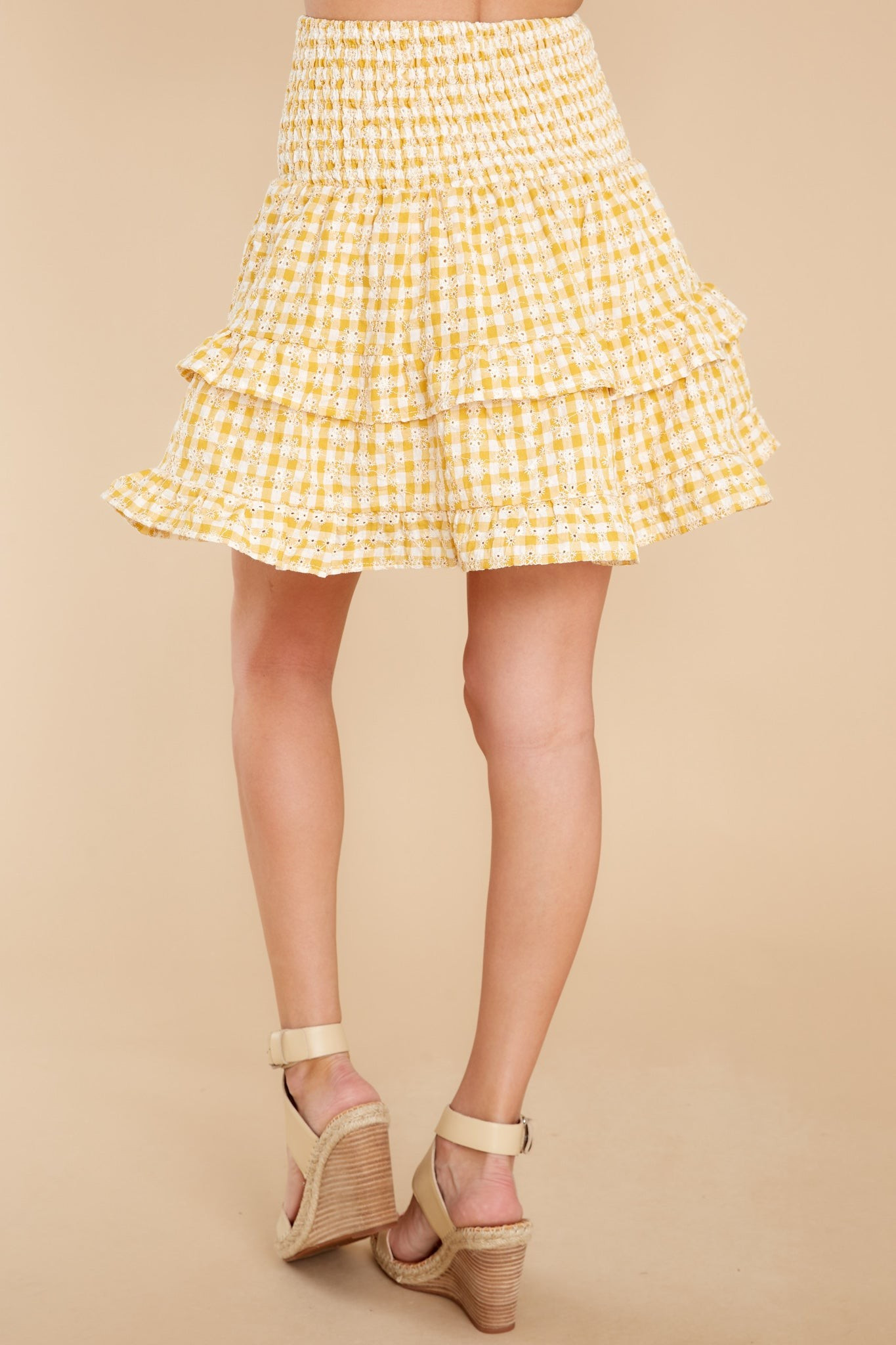 Sunshine On My Mind Yellow Gingham Skirt | Red Dress 