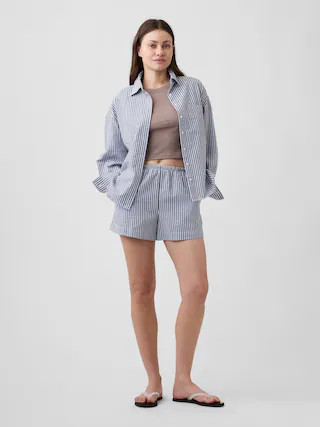 4" Relaxed Pull-On Seersucker Shorts | Gap Factory