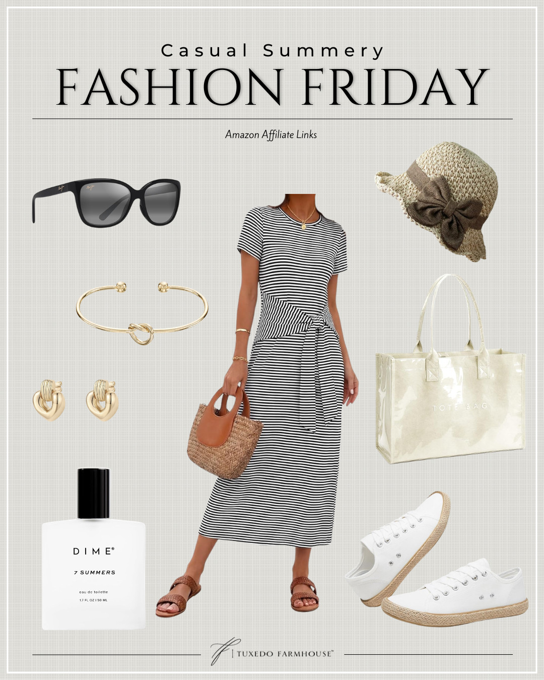 Amazon - Casual Summery Fashion Friday - 
 breezy look perfect for summer days! Grab the dress, sandals, and accessories for your next casual outfit. #SummerStyle Perfect get up and go look for running errands! 

 #LTKSeasonal #LTKHome #LTKSaleAlert