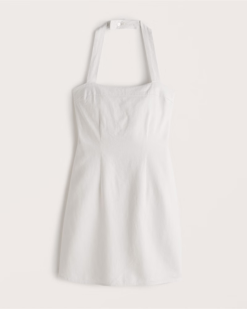 Women's Halter Linen-Blend Mini Dress | Women's Dresses & Jumpsuits | Abercrombie.com | Abercrombie & Fitch (US)