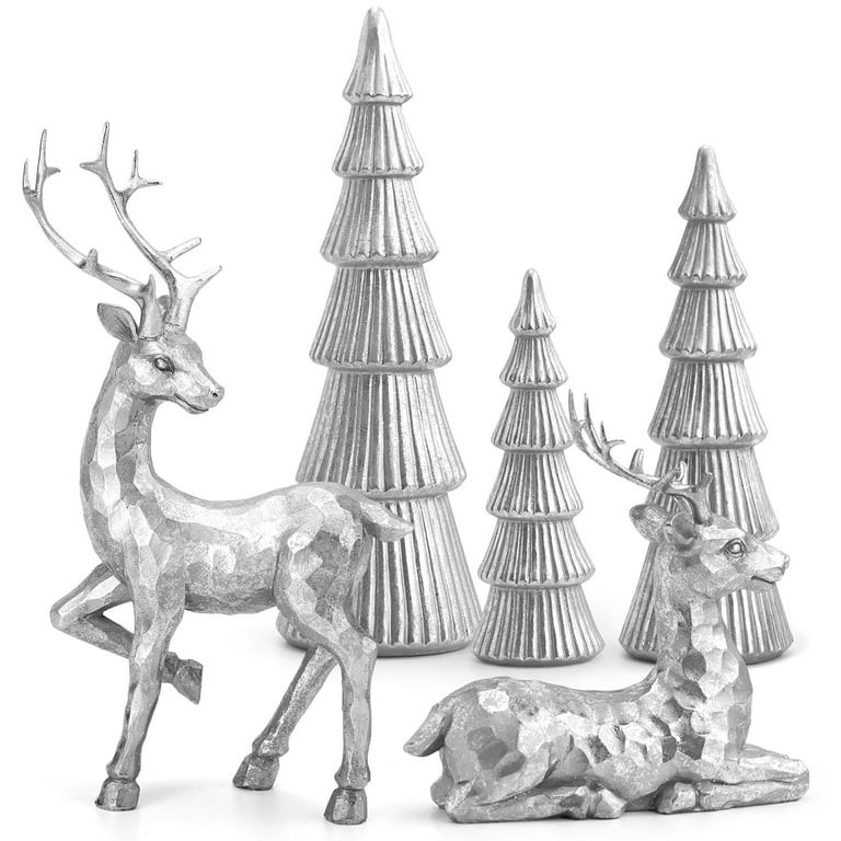 Ayieyill 5PCS Tree and Reindeer Decortion, Christmas Tree Reindeer Figurines, Christmas Decortion... | Walmart (US)
