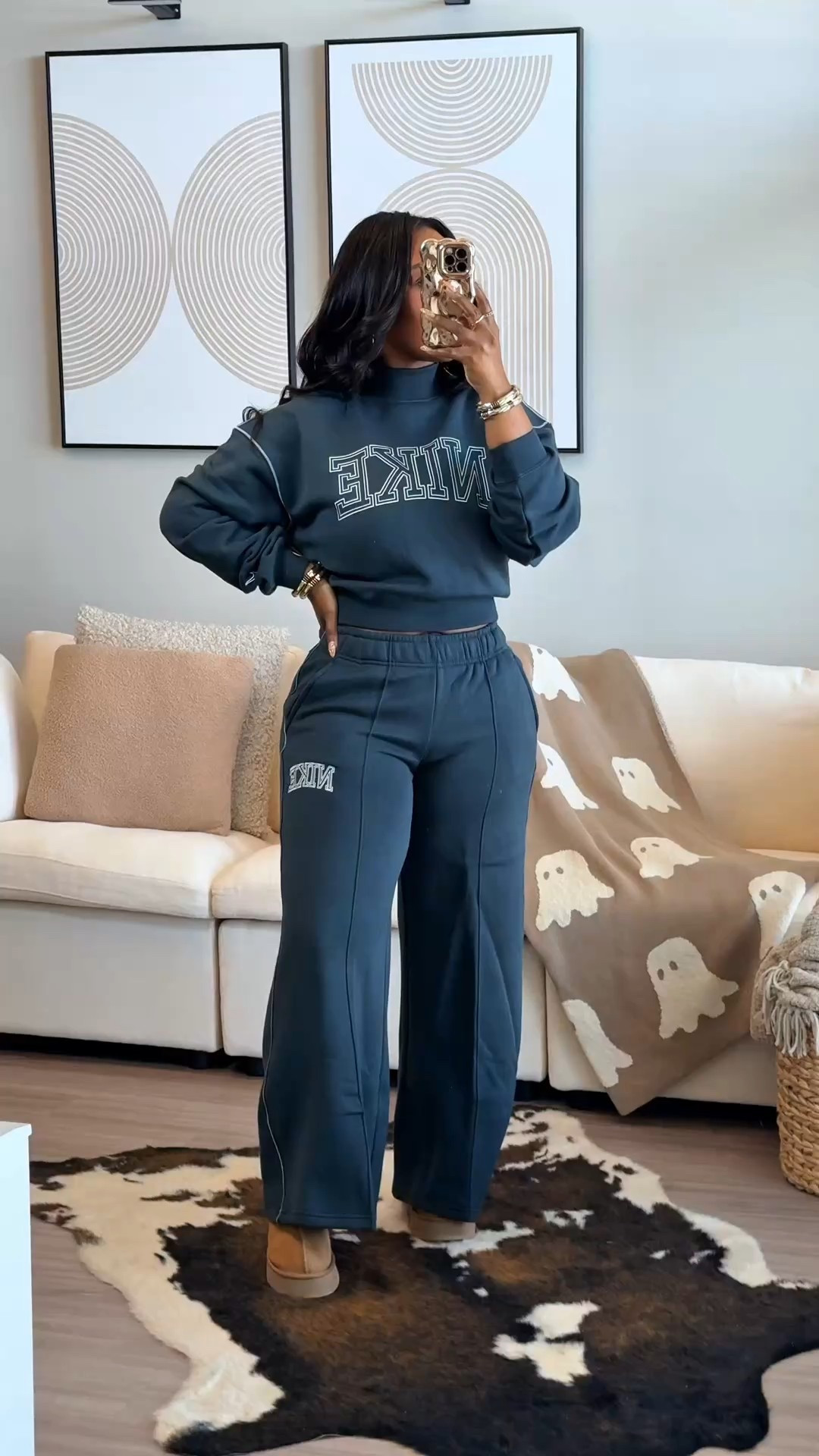 Cozy season calls for comfort ✨ Wearing the Nike Sportswear Phoenix Fleece wide leg set effortless, soft, and perfect for laid back days or quick errands. I loved it so much, I grabbed it in two colors! 🖤🤍Wearing a size Small in the Green set & Medium in the Burgundy 

#LTKStyleTip #LTKActive #LTKPetite