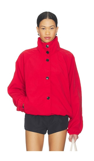 Kirrily Funnel Neck Jacket in Red | Revolve Clothing (Global)